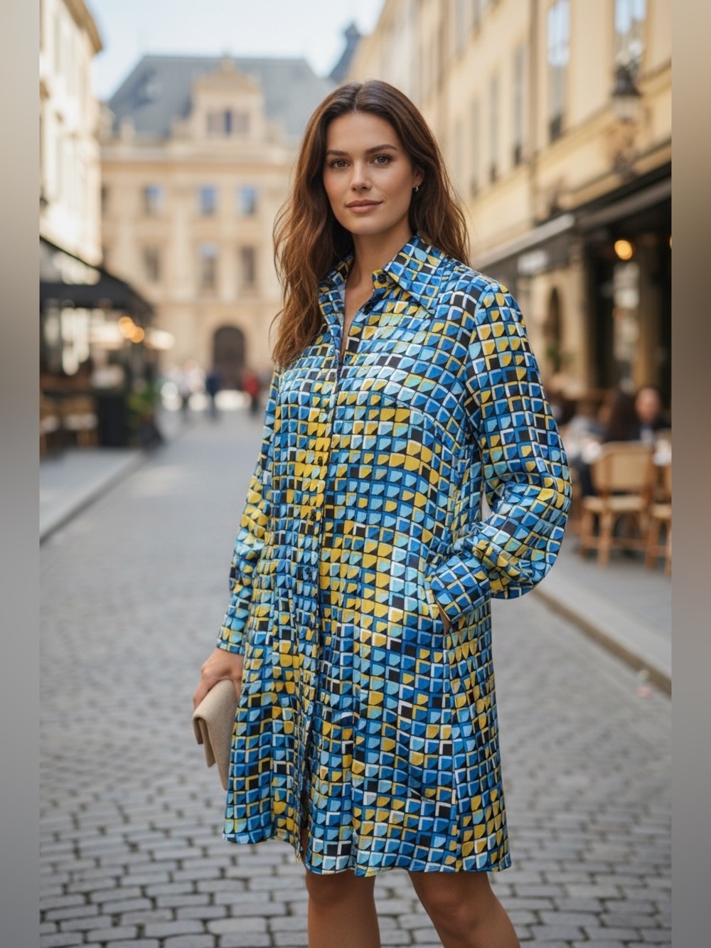 Ein Fink Modell Cotton Shirt Dress
Vintage 60s Mod Abstract
Multicolored Sz 8